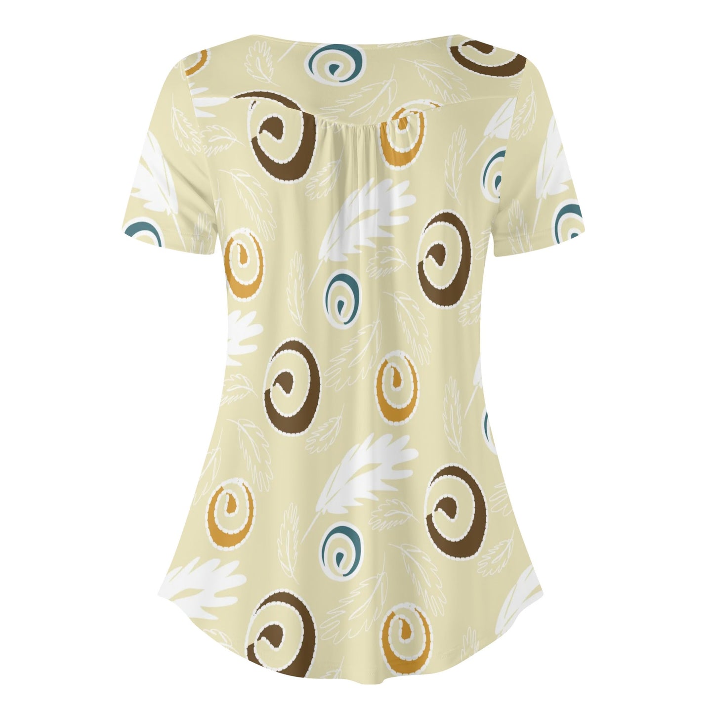 Womens Scoop Neck Short sleeve Loose Blouse